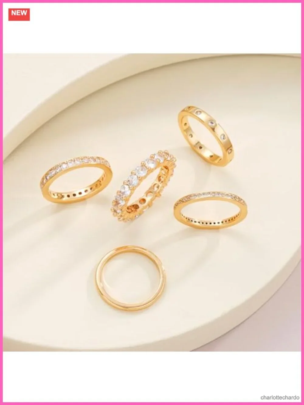 14k Gold Plated Stacking Rings Set Women Dainty Rings Non Tarnish